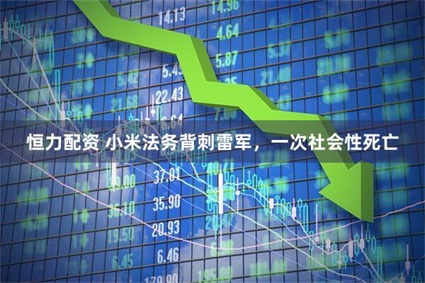 恒力配资 小米法务背刺雷军，一次社会性死亡