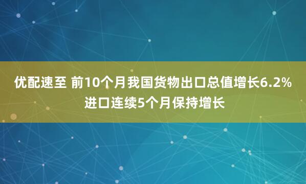 优配速至 前10个月我国货物出口总值增长6.2% 进口连续5个月保持增长